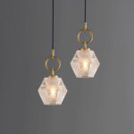 Brass glass restaurant pendant light