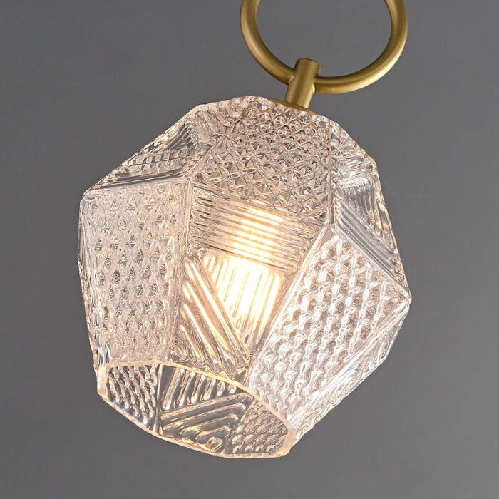 Brass glass restaurant pendant light