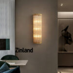 Luxury all copper bedside glass wall lamp