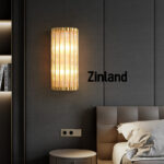 Luxury all copper bedside glass wall lamp