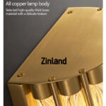 Luxury all copper bedside glass wall lamp