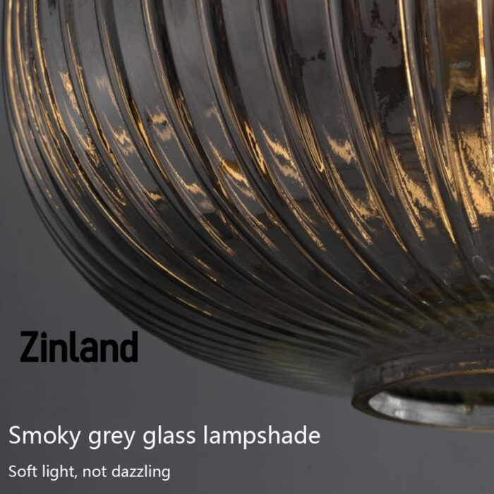 Smoke grey brass glass chandelier