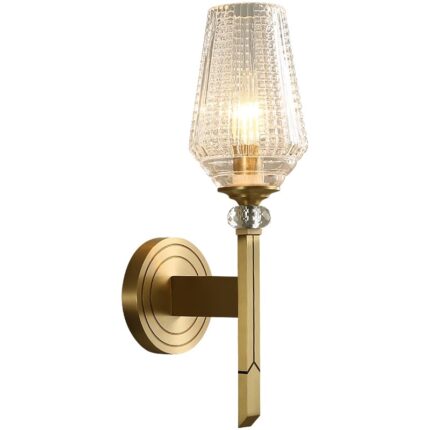 Brass crystal wall lamp