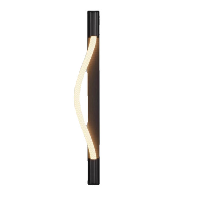 Modern LED Wall Light with Curved Design, Black Metal Frame