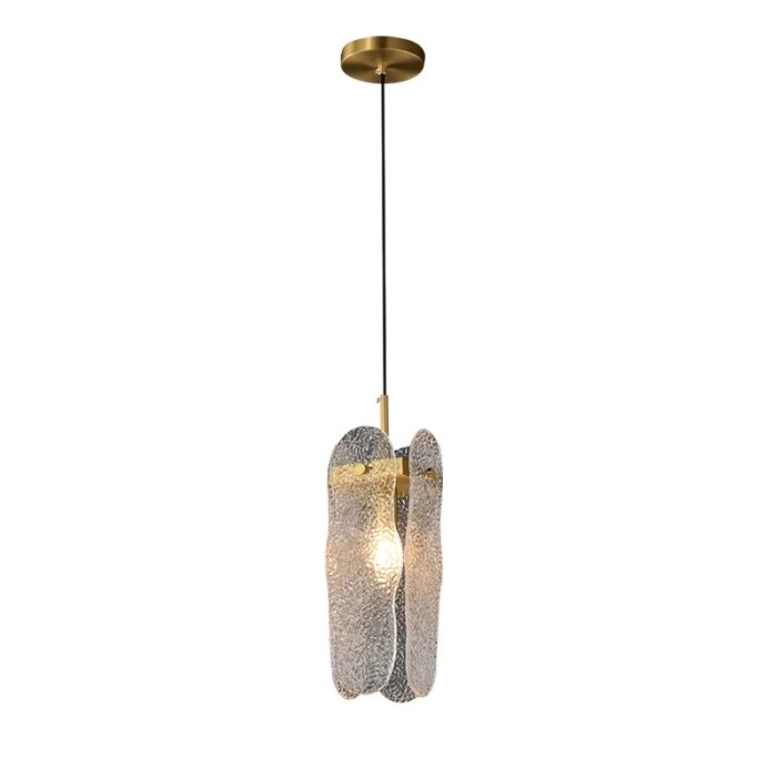 Water ripple brass single head bedroom, multi-head dining room hanging wire lamp